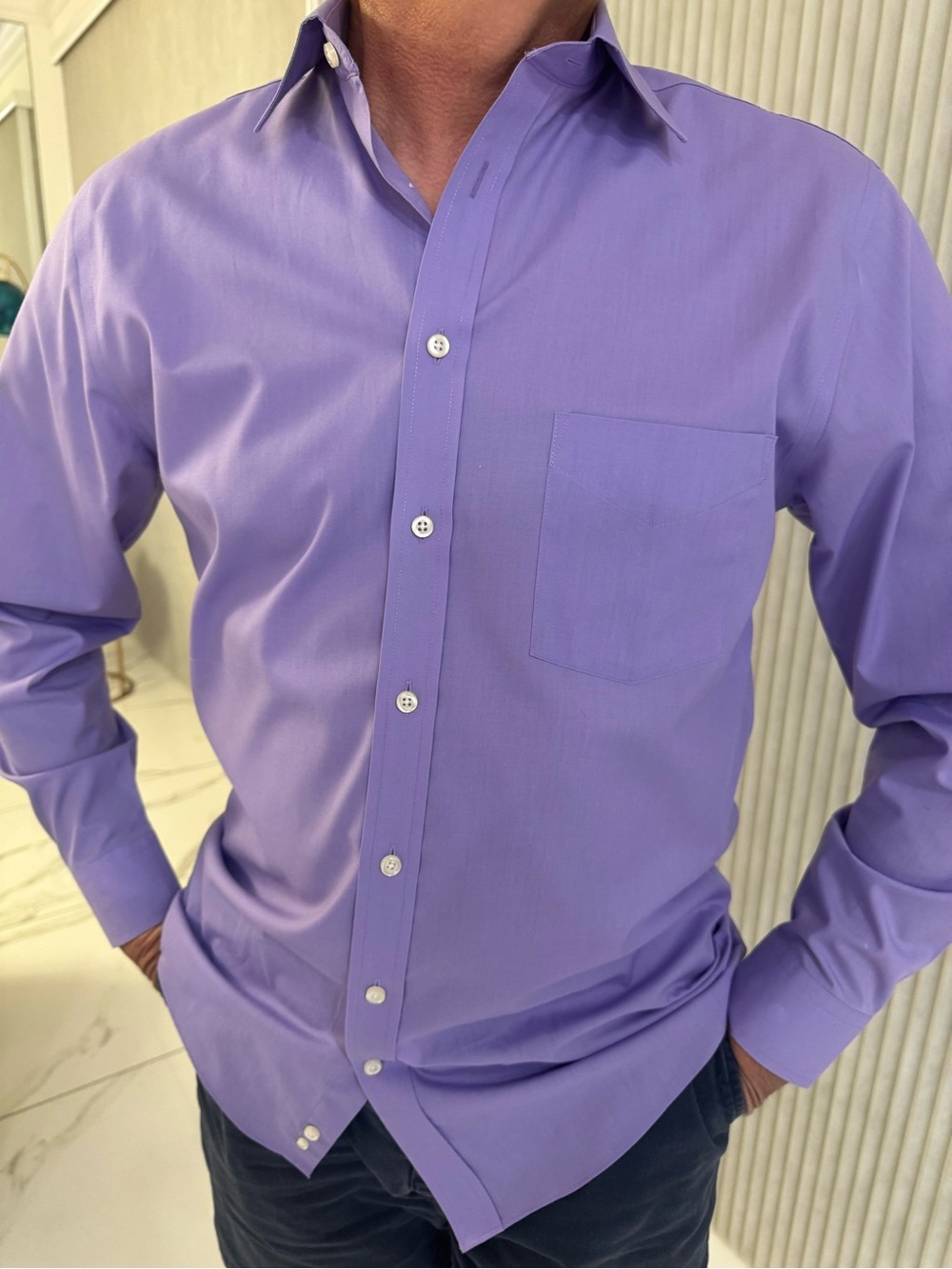 Stafford Lavender Dress Shirt - Classic Button Front